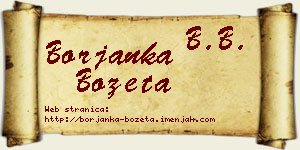 Borjanka Bozeta vizit kartica